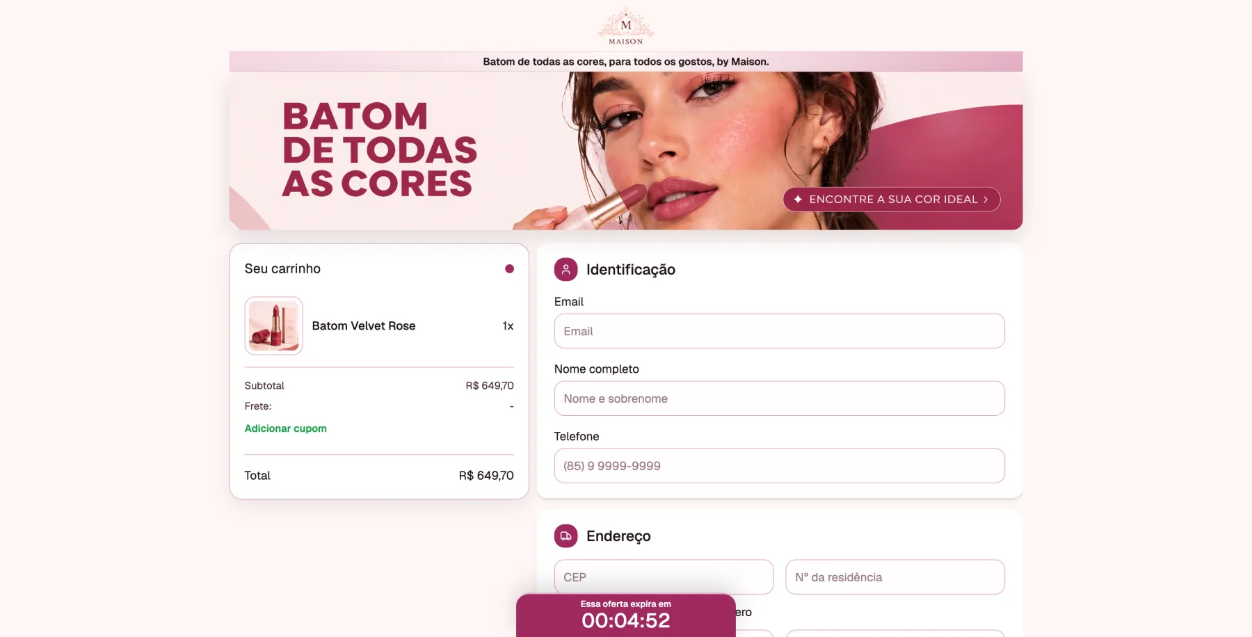 Checkout da Maison Liora com a Cloudfy